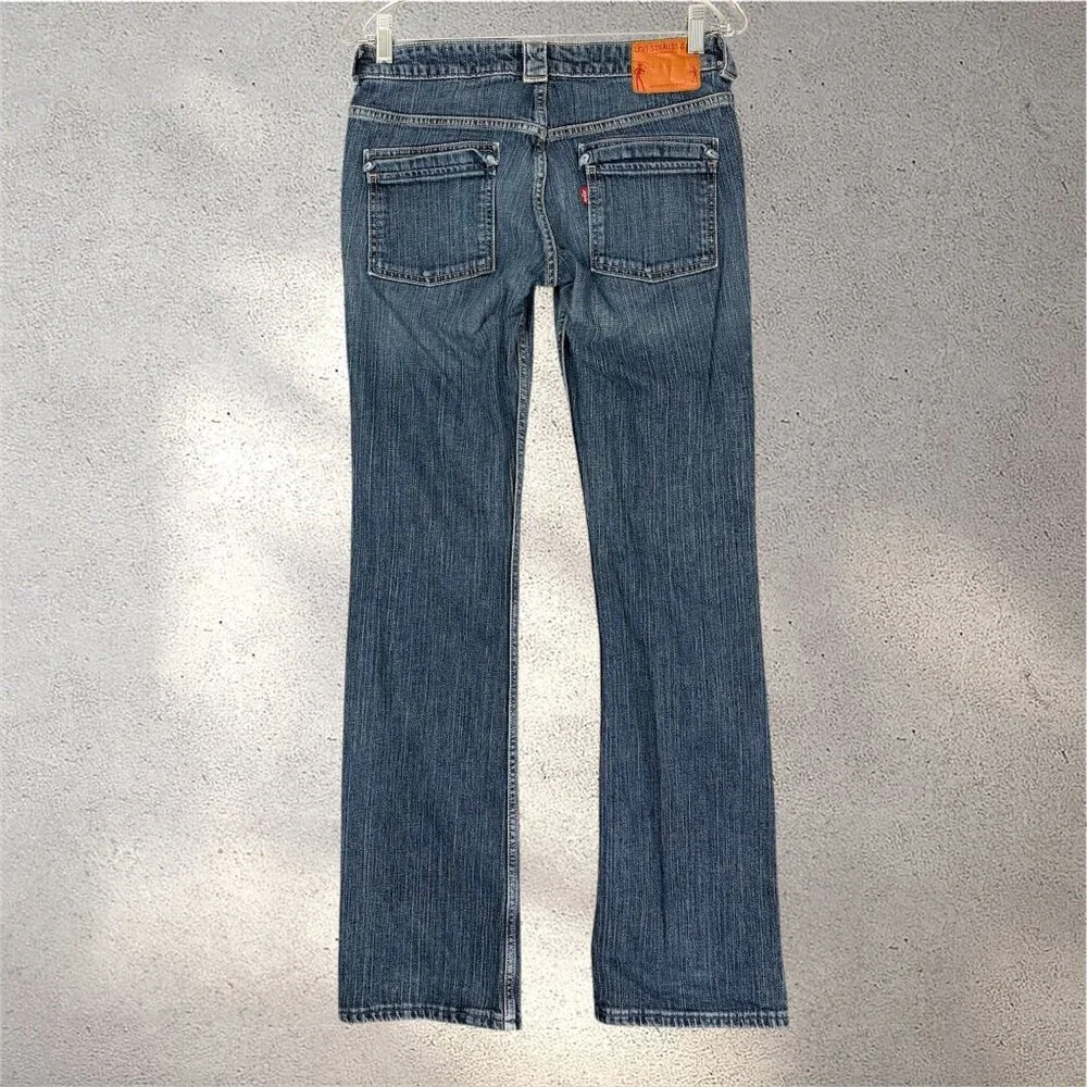 Levi’s Premium Riley Straight Jeans Women’s 29 Blue Mid Rise Minimalist Y2K - Picture 2 of 10